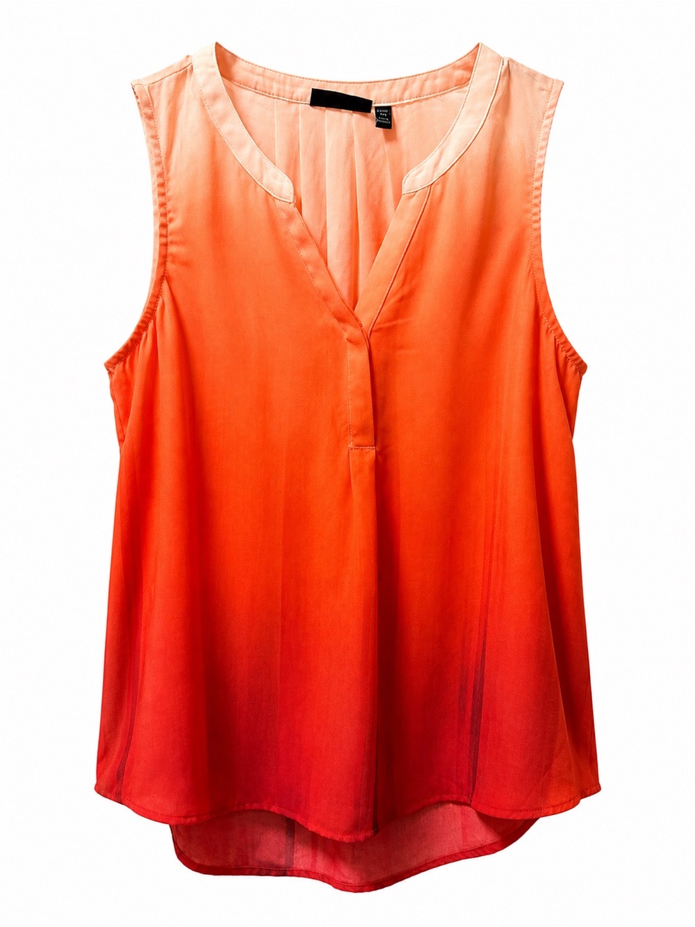 Sleeveless Ombre V-Neck Top - Orange